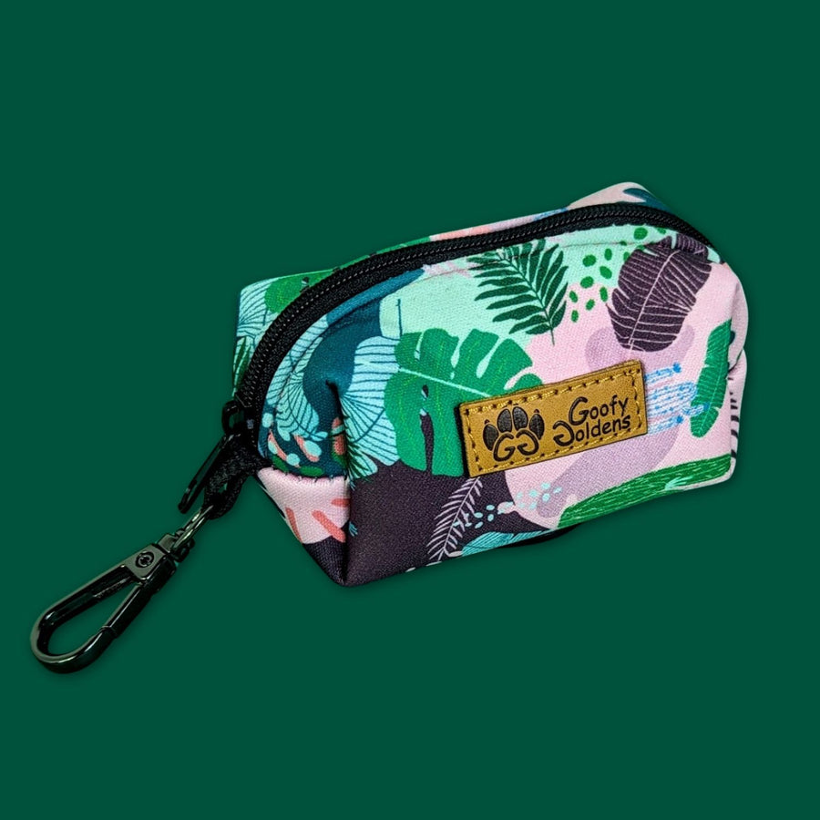 Pochette distributeur de sacs à crottes pour chien, cactus aux couleurs vert, rose et mauve