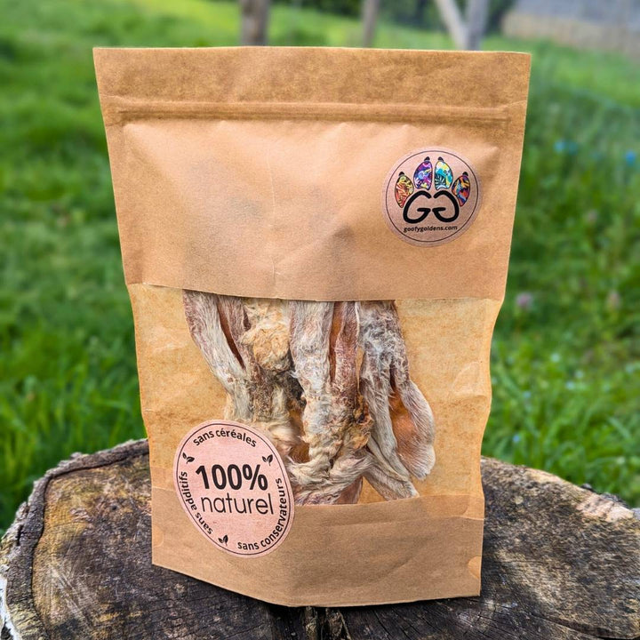 Oreille de lapin naturelle avec poils x8