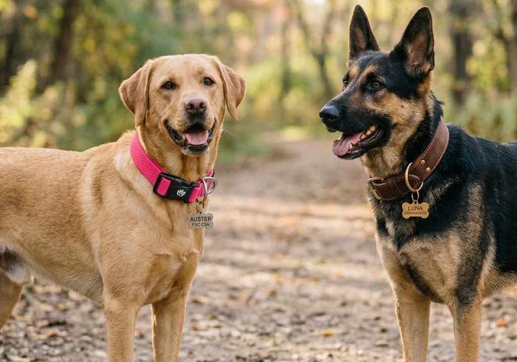 Collier en PVC vs collier en cuir : Le match ultime pour les chiens aventuriers