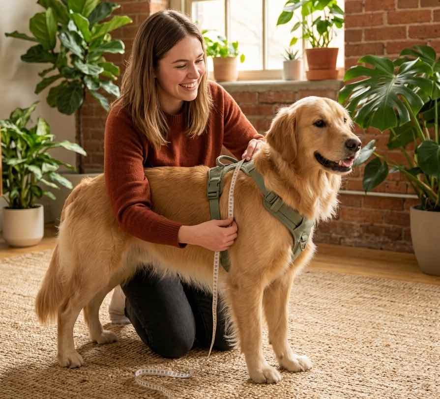 Calculateur de taille harnais, collier et laisse pour chien