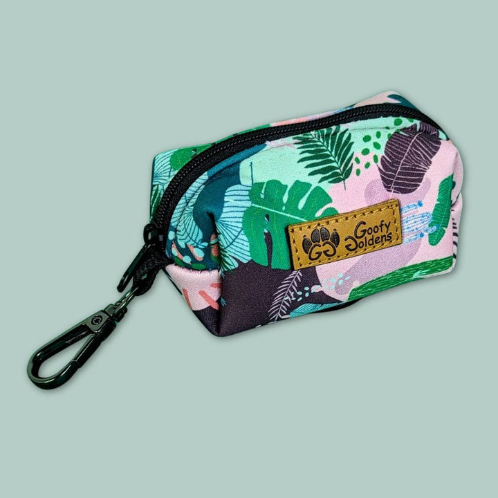 Pochette distributeur de sacs à crottes pour chien, cactus aux couleurs vert, rose et mauve