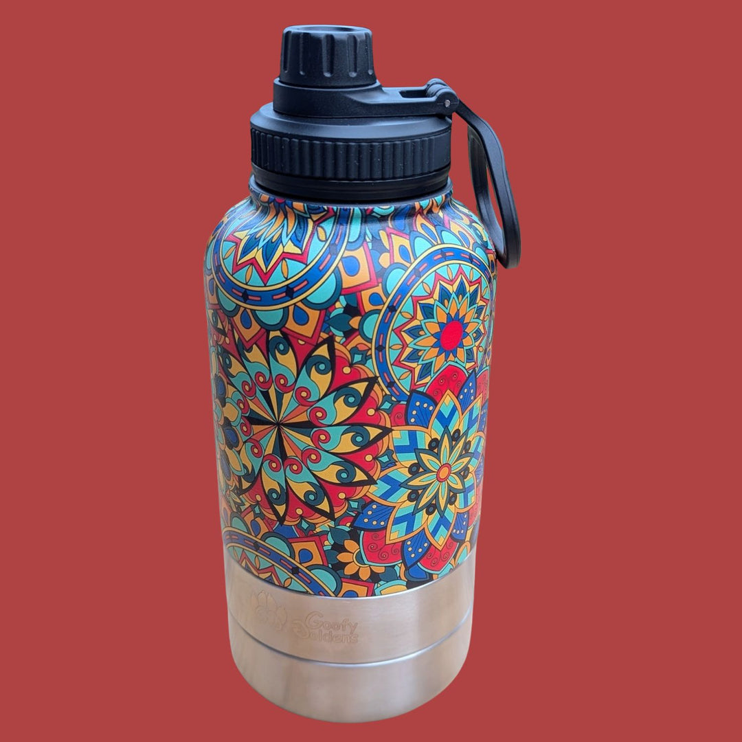 Mandala 3-in-1 Dog Water Bottle