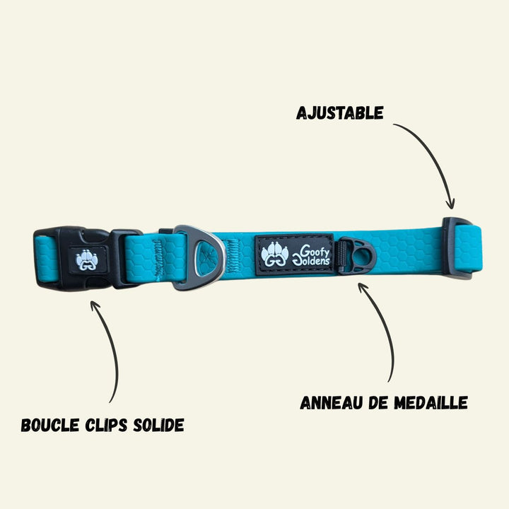Collier imperméable Bleu paon