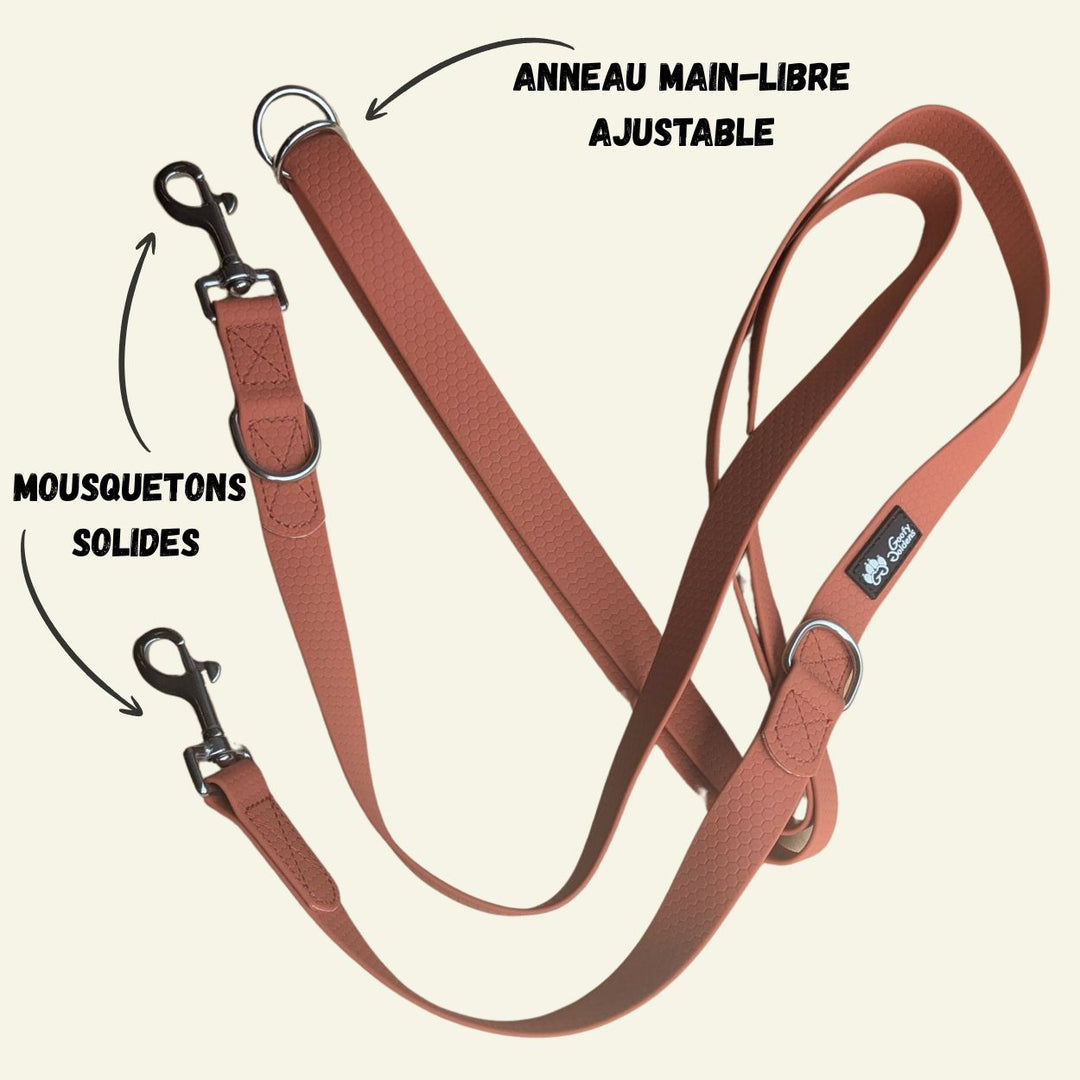 Laisse multiposition imperméable Ocre