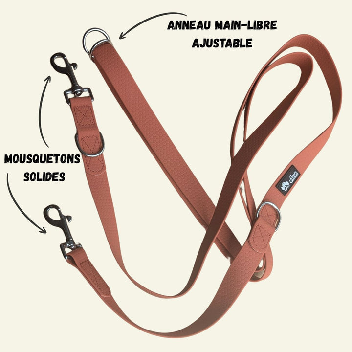 Laisse multiposition imperméable Ocre