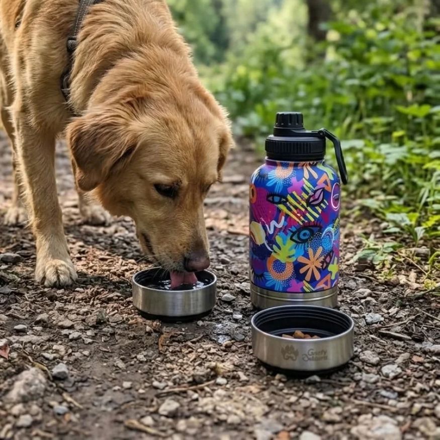 Gourde 1L pour chien Pop Art