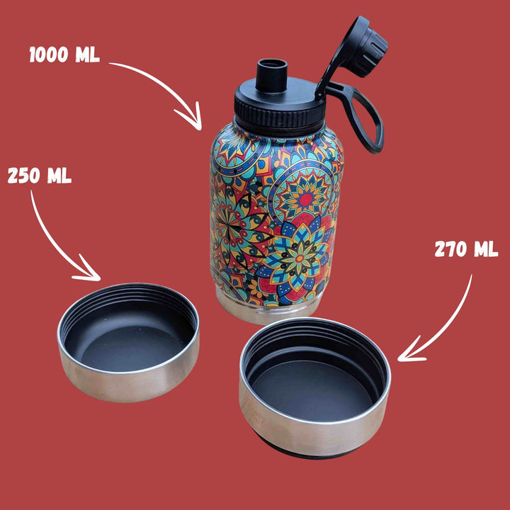 Mandala 3-in-1 Dog Water Bottle