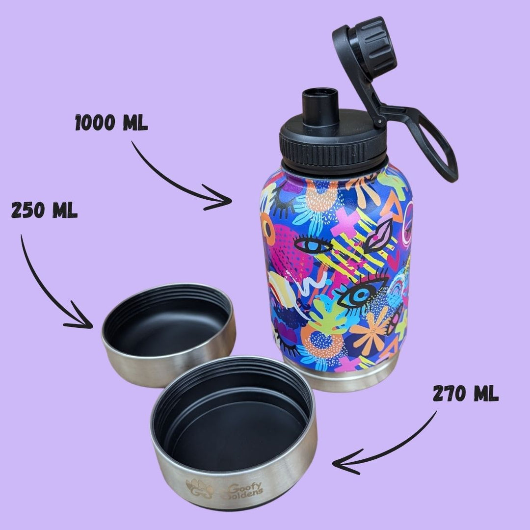Gourde 1L pour chien Pop Art