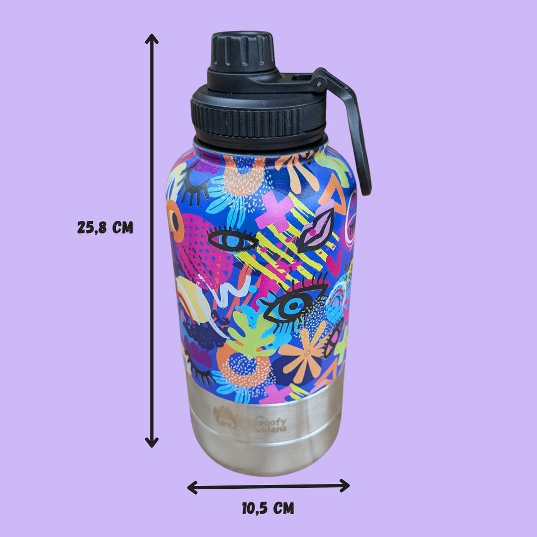 Gourde 1L pour chien Pop Art