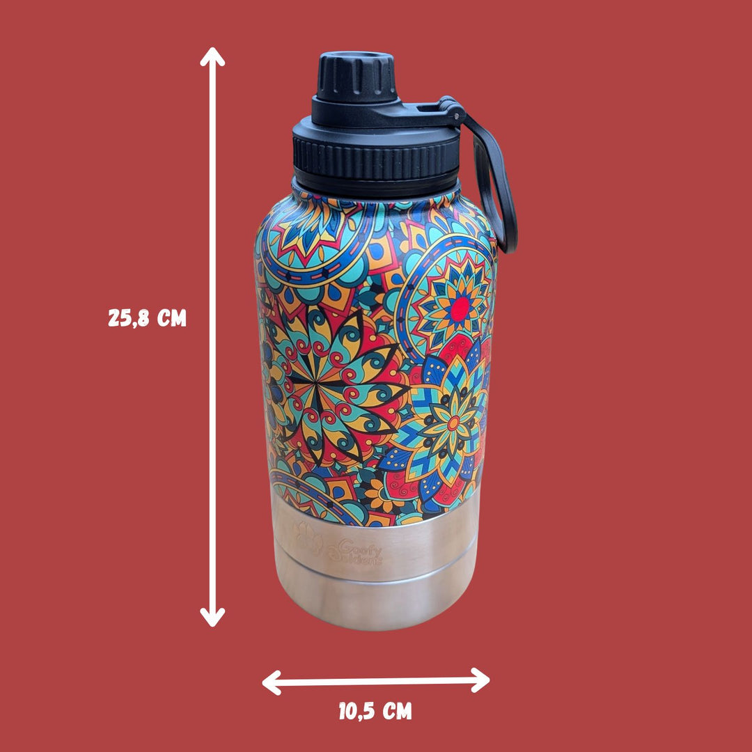 Mandala 3-in-1 Dog Water Bottle