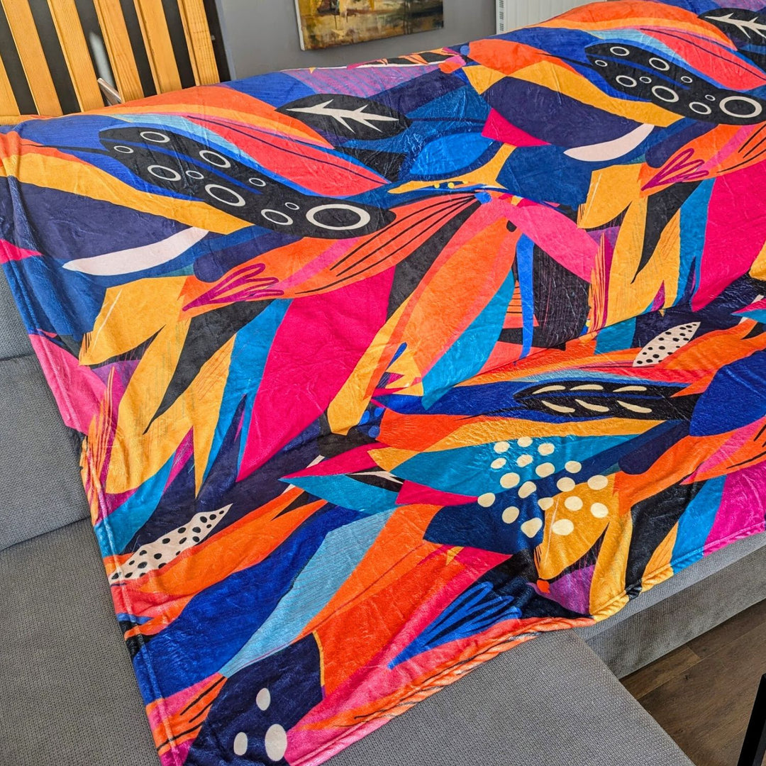 Grand plaid Panache aux couleurs vives et aux dimensions généreuses de 150 × 200 cm