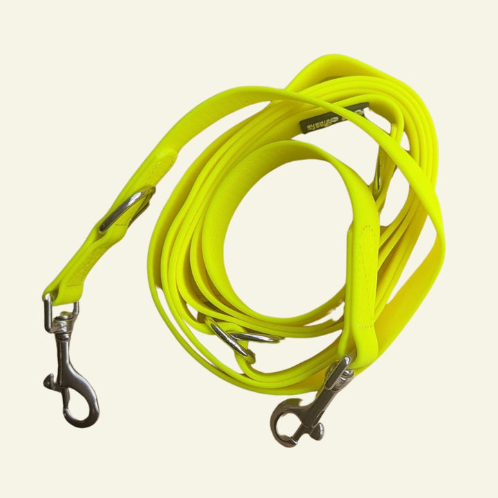 Laisse multiposition imperméable Jaune fluo