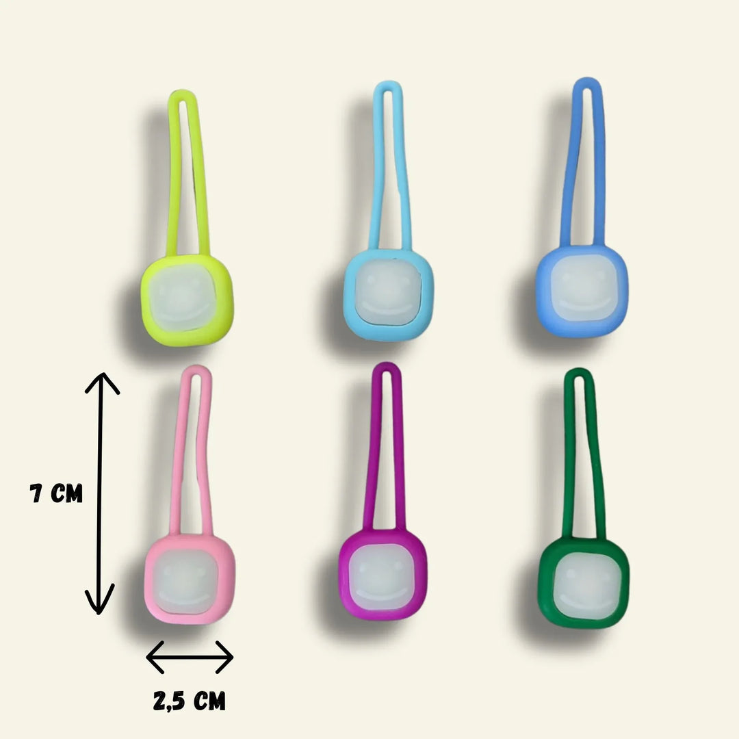 Taille du pendentif lumineux LED pour chien de chez Goofy Goldens